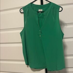 J. Crew Vibrant Green Sleeveless Blouse